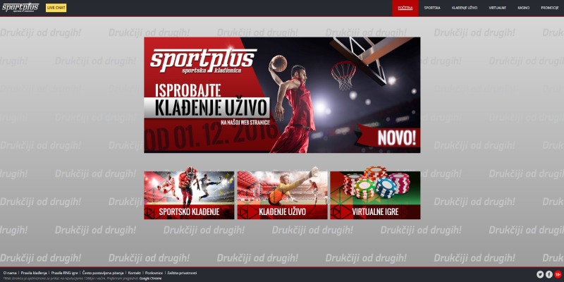 Sport Plus početnoj stranici